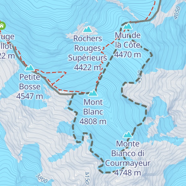 Map of Mont Blanc