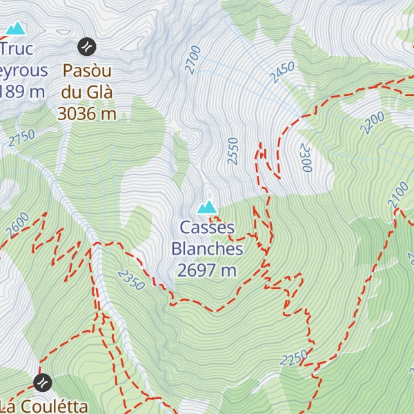 Map of Casses Blanches