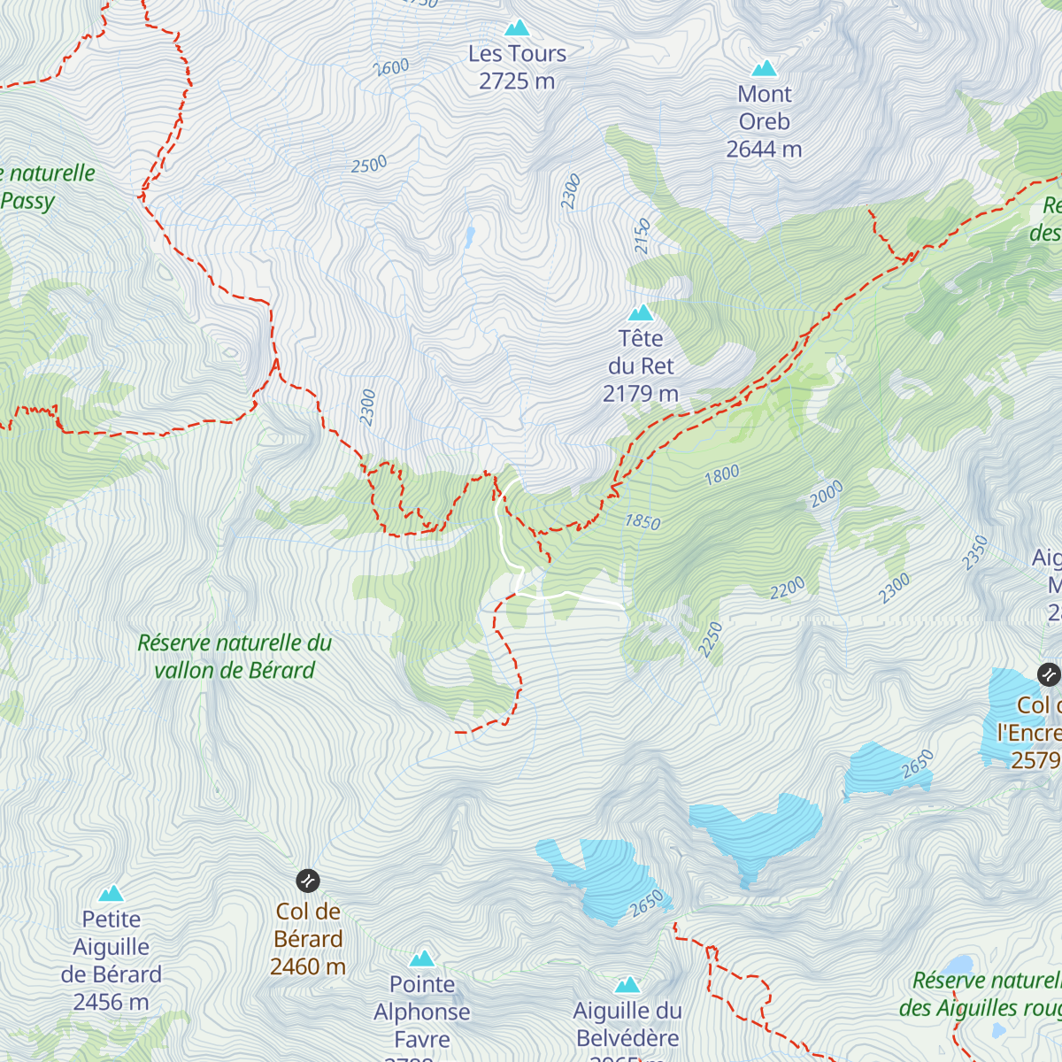 Refuge de la Pierre à Bérard map