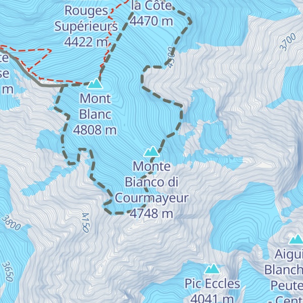 Map of Monte Bianco di Courmayeur
