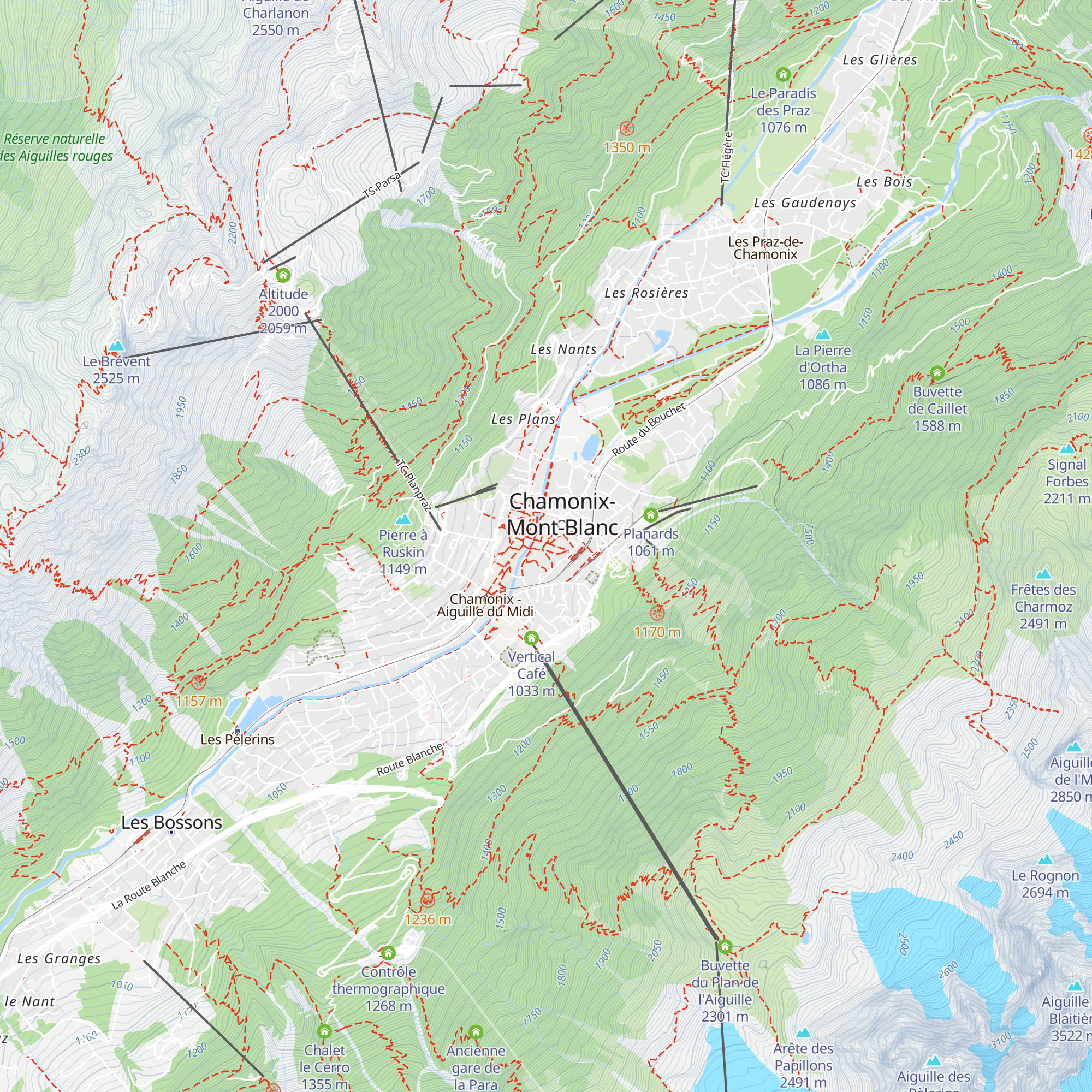 Club Alpin Français de Chamonix map