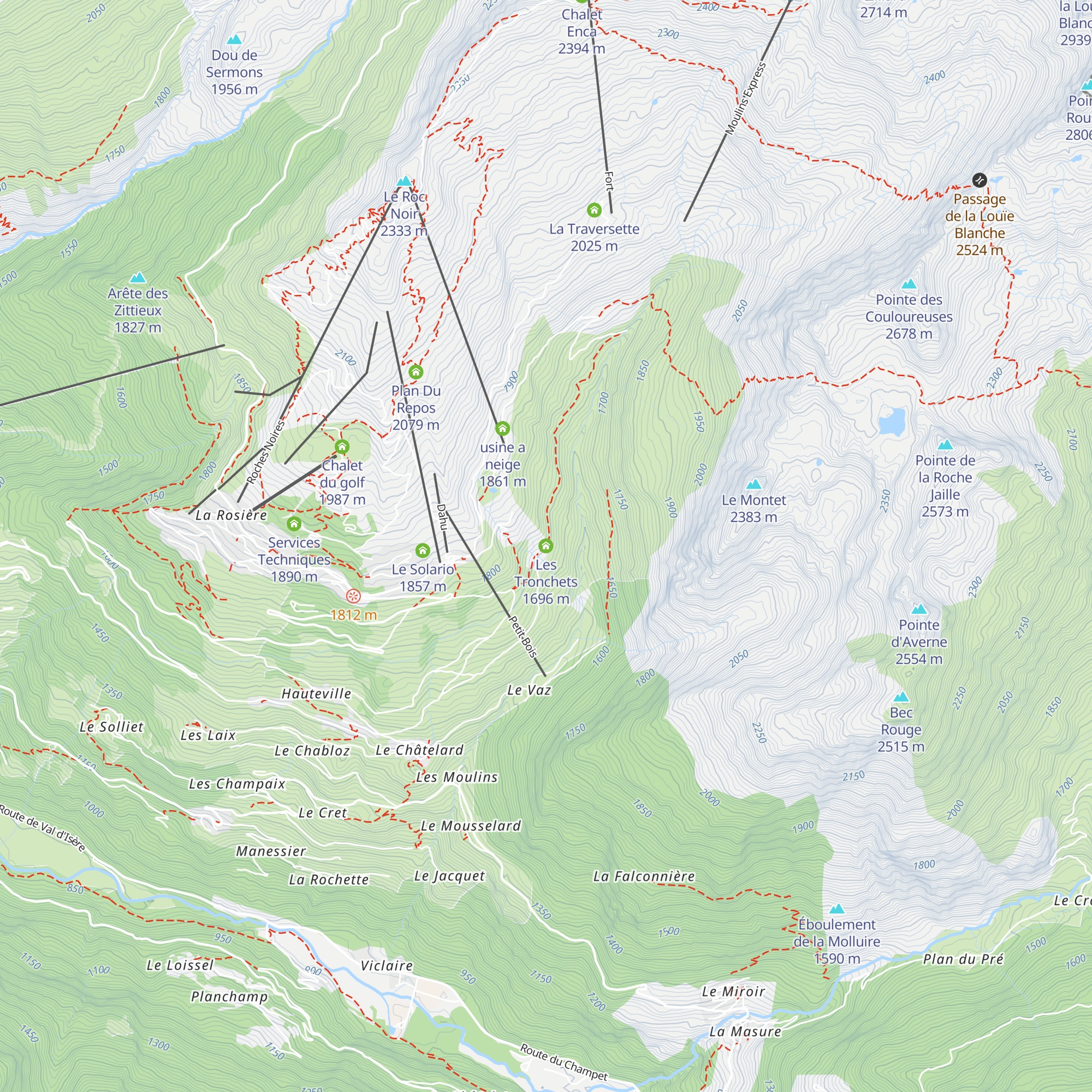 Les Tronchets map