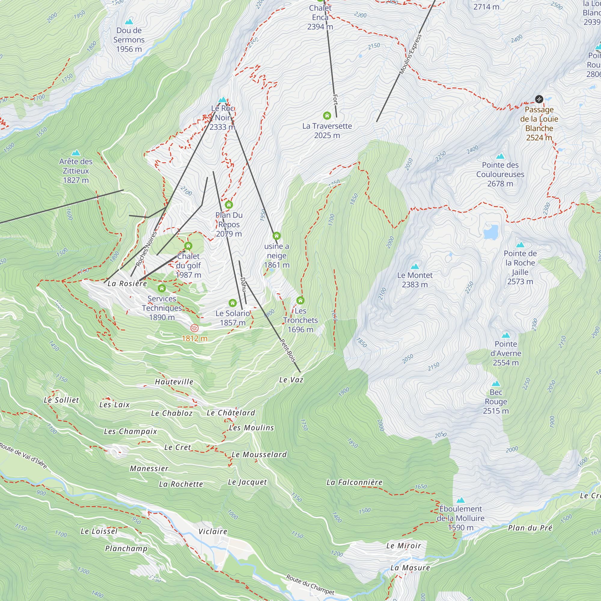 Les Tronchets map