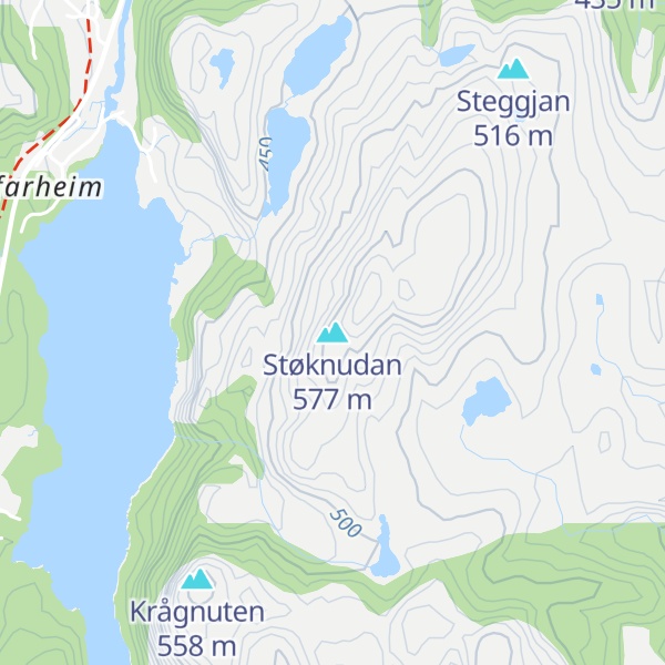 Map of Støknudan