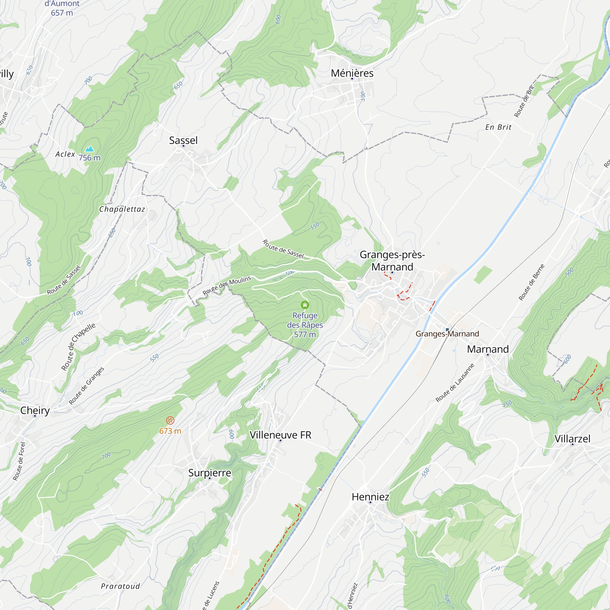 Refuge des Râpes map