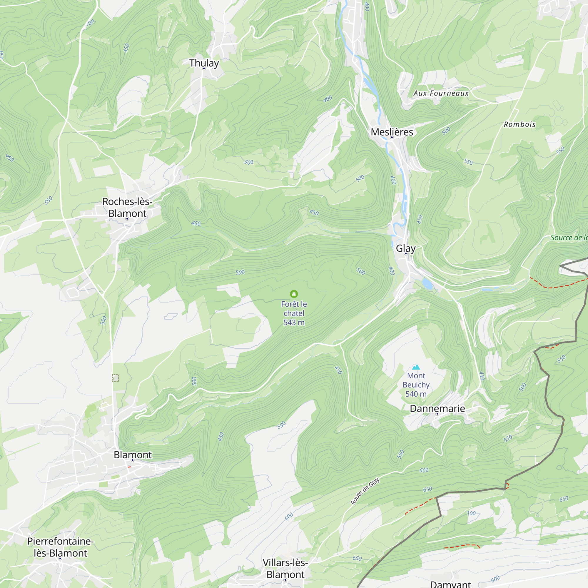 Forêt le chatel map