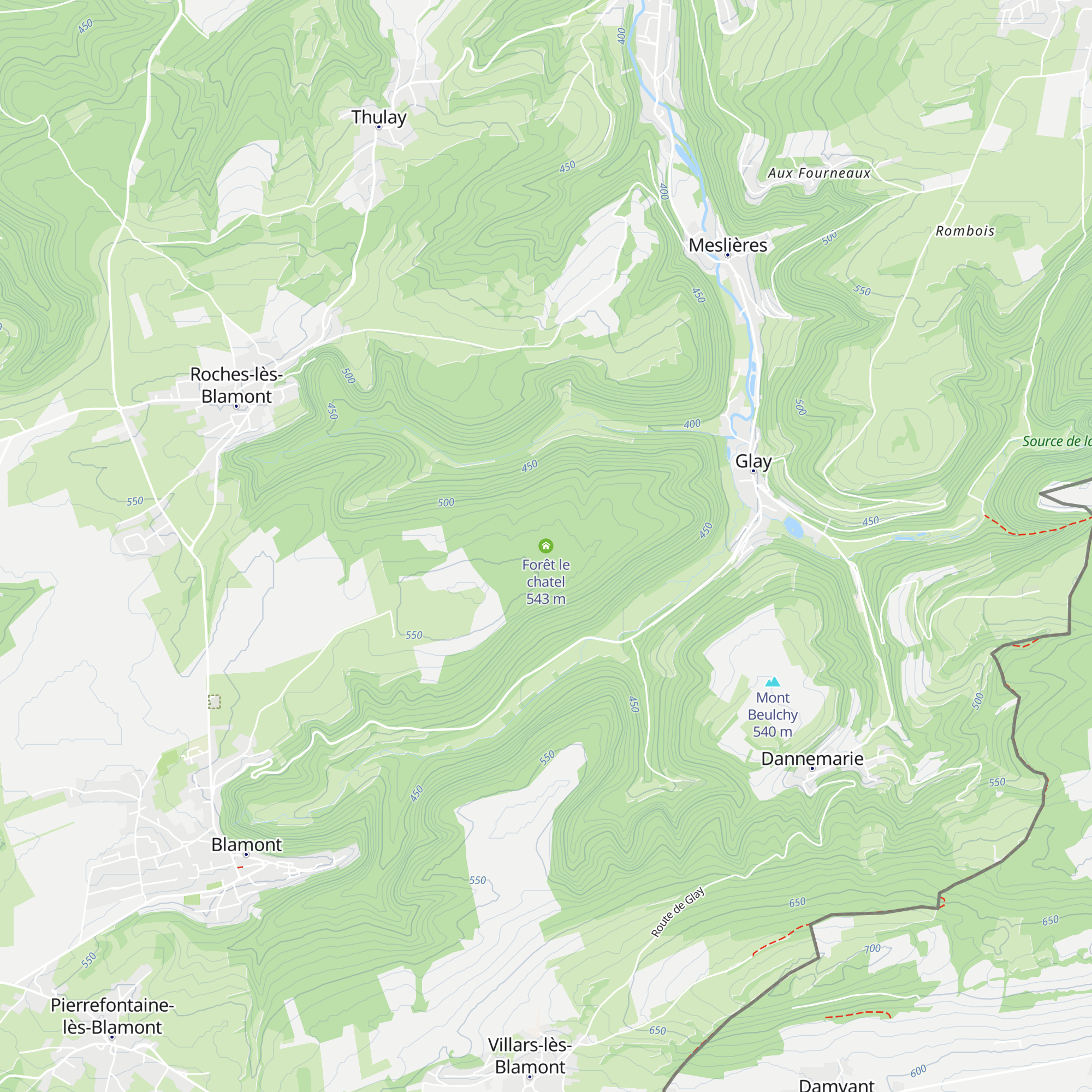 Forêt le chatel map