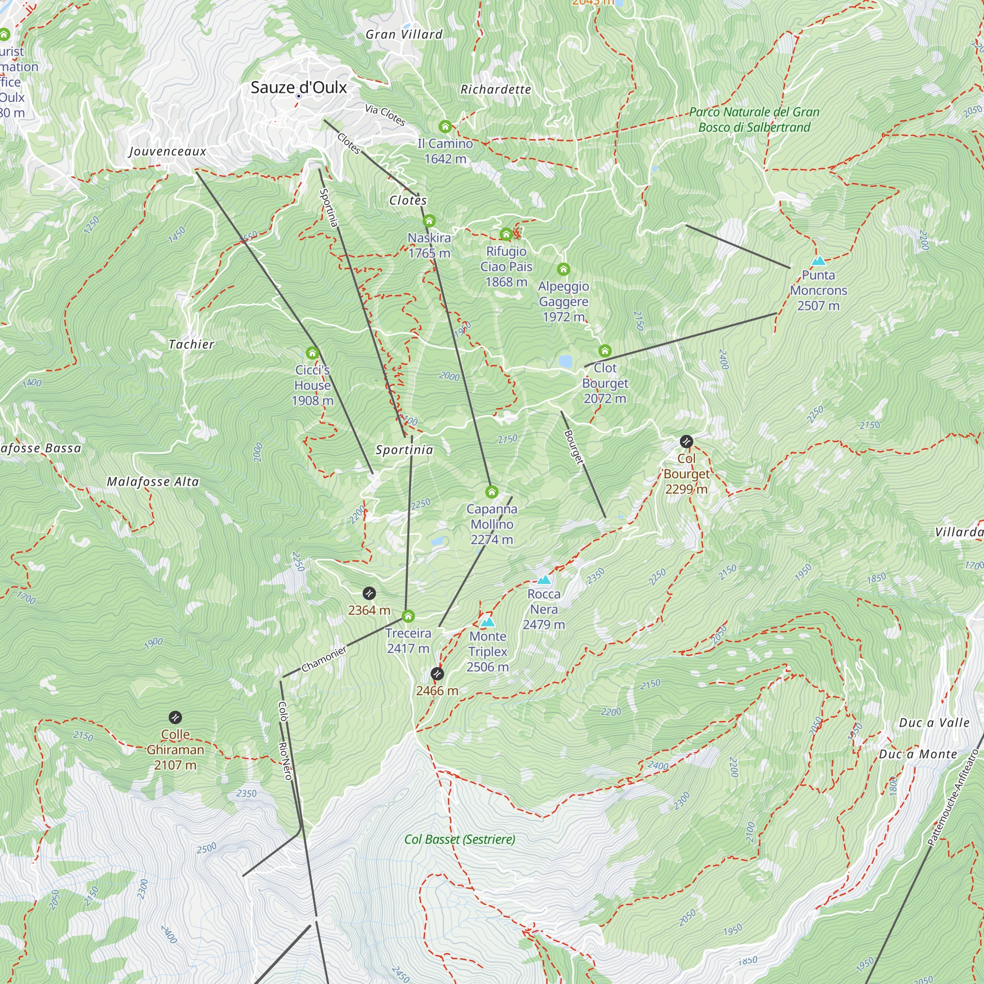 Capanna Mollino map
