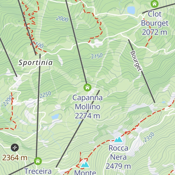 Map of Capanna Mollino