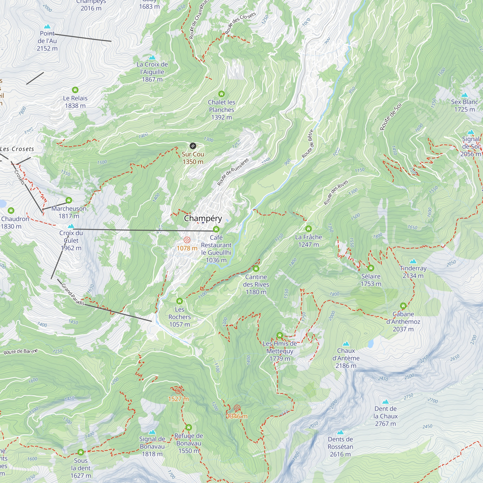 Les Etangs map
