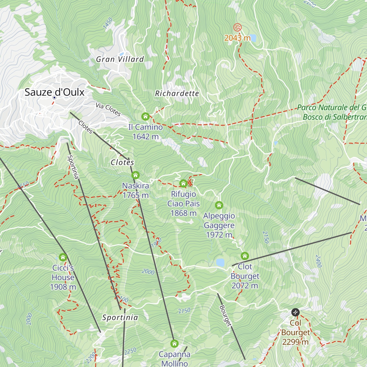 Rifugio Ciao Pais map
