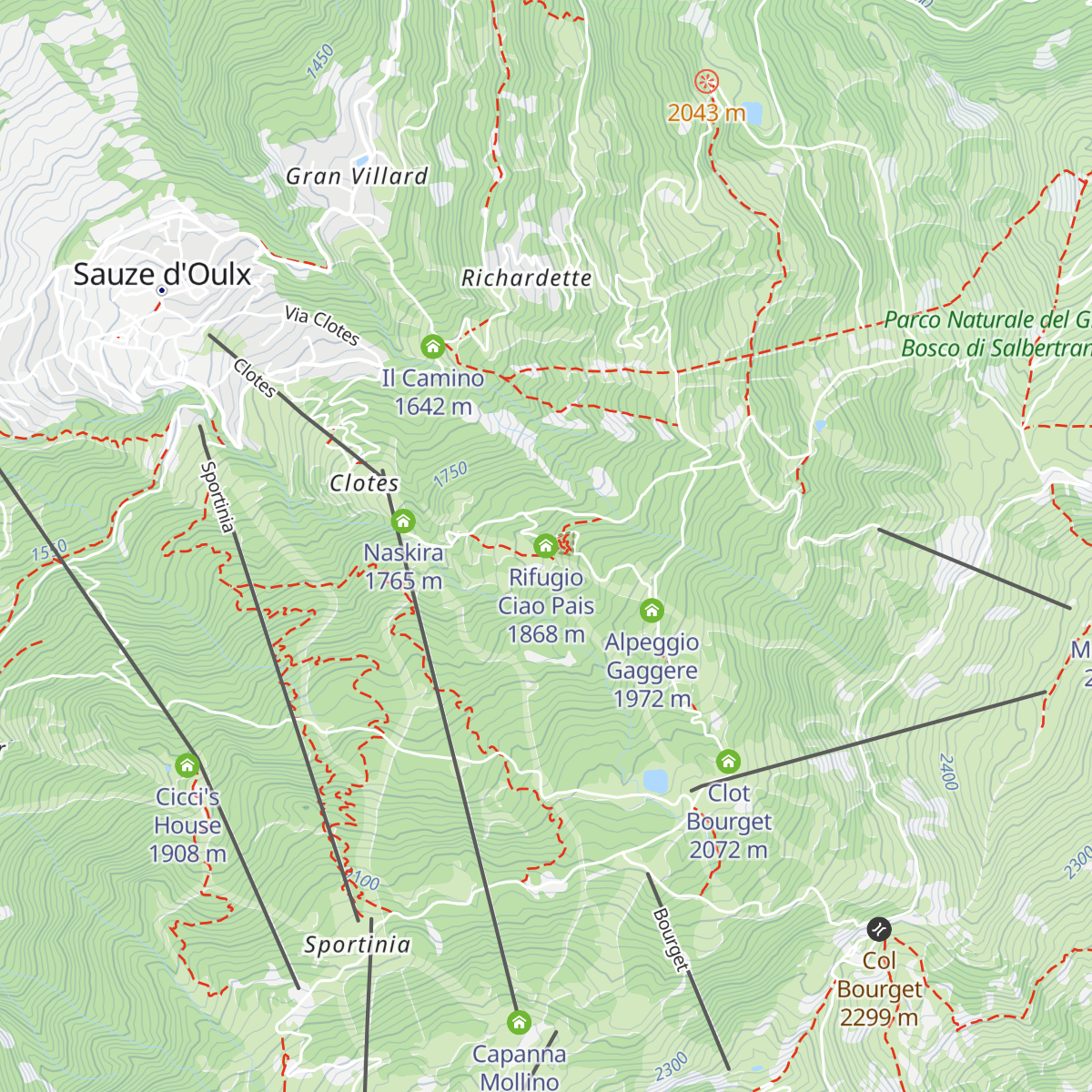 Rifugio Ciao Pais map