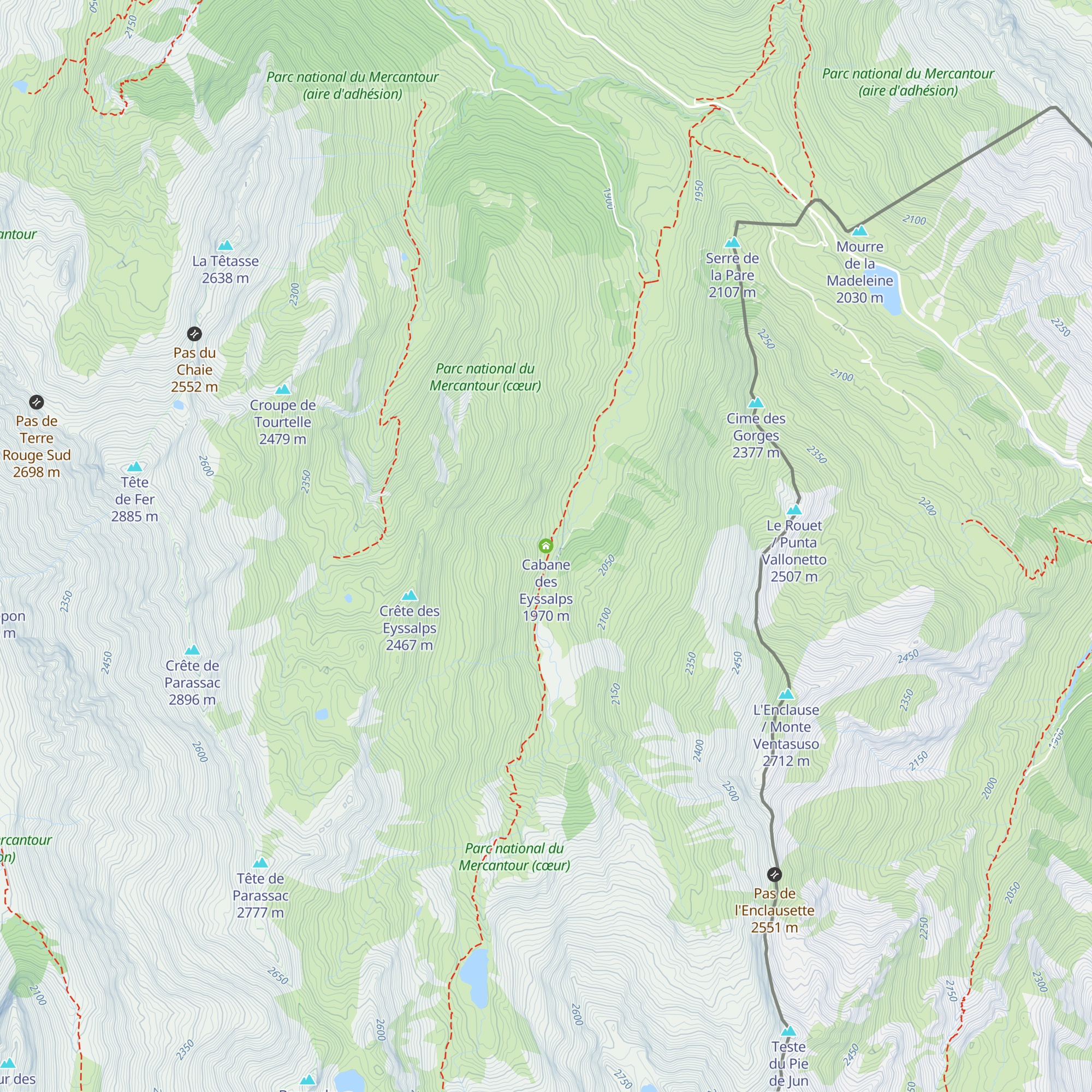 Cabane des Eyssalps map