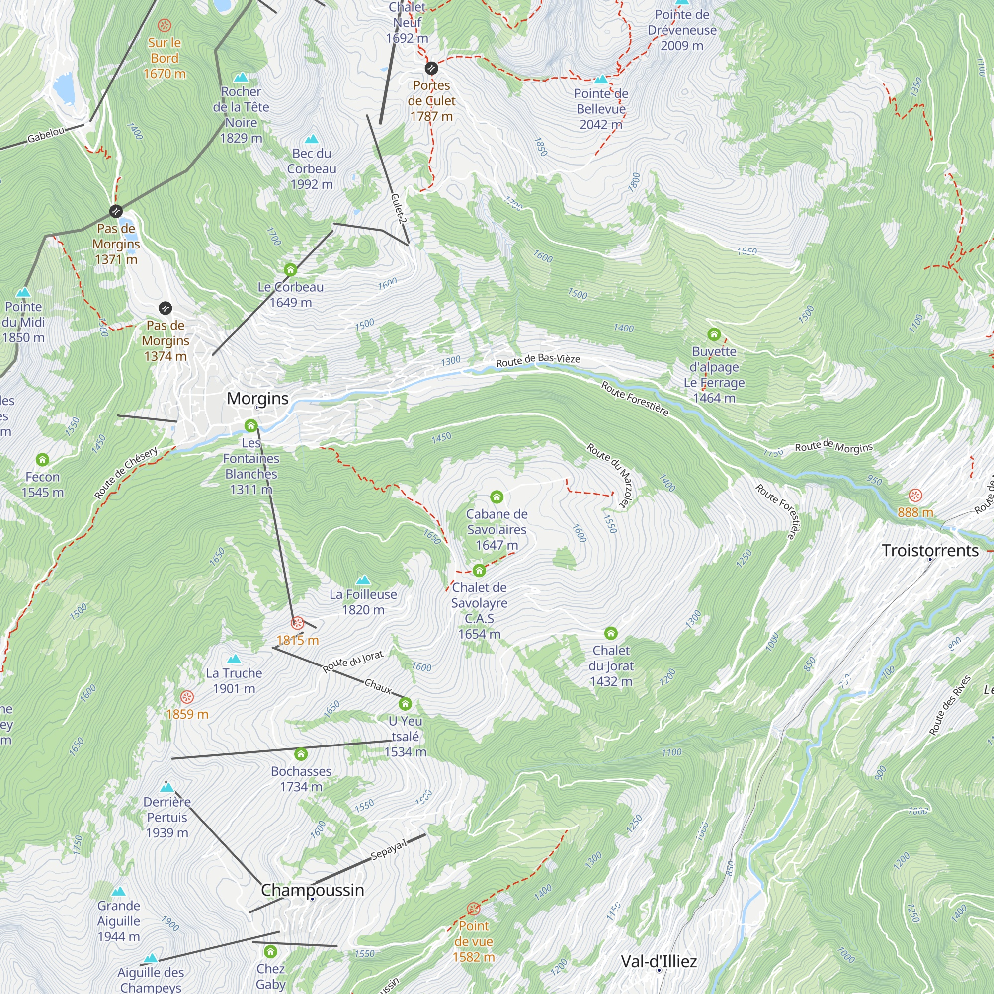 Cabane de Savolaires map