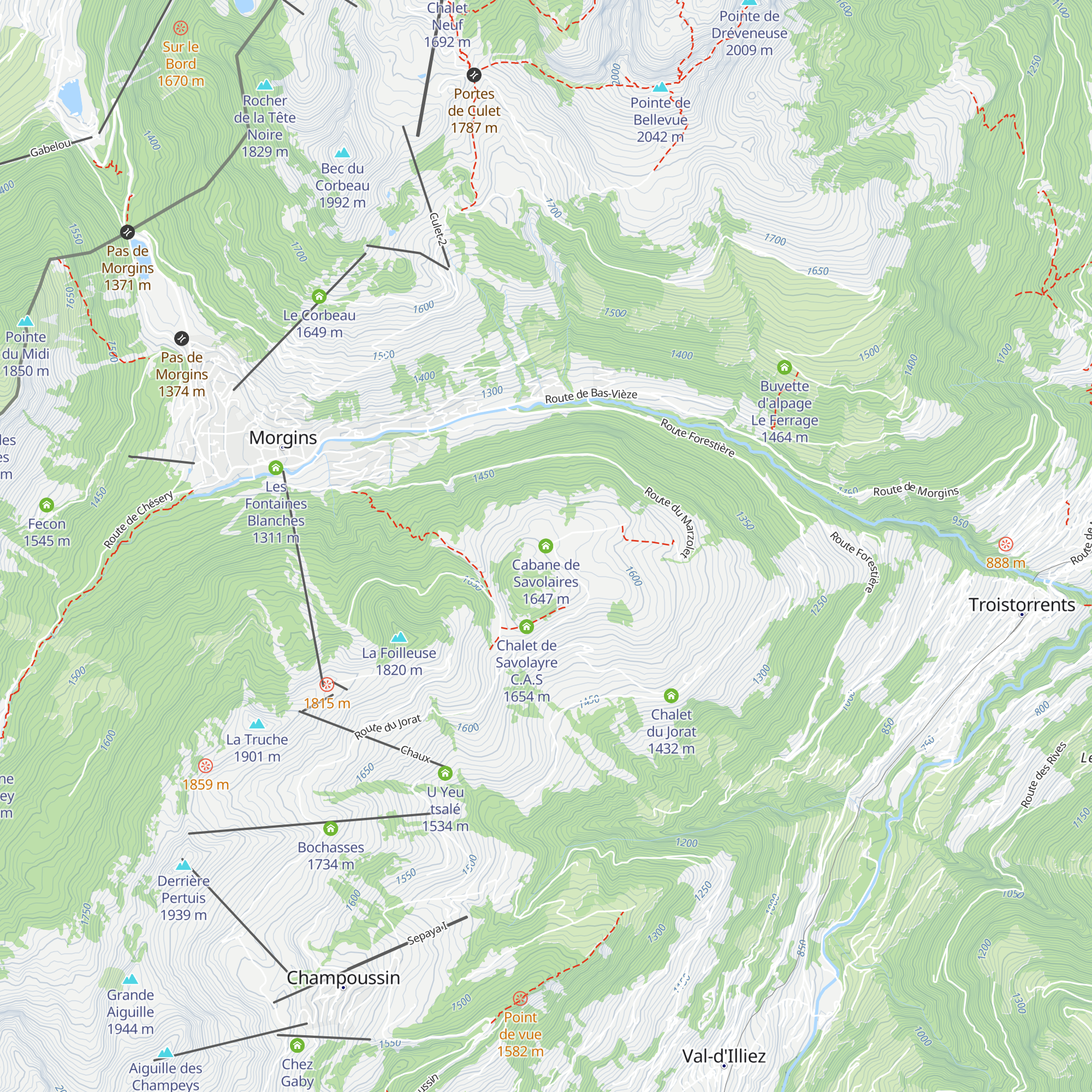 Cabane de Savolaires map