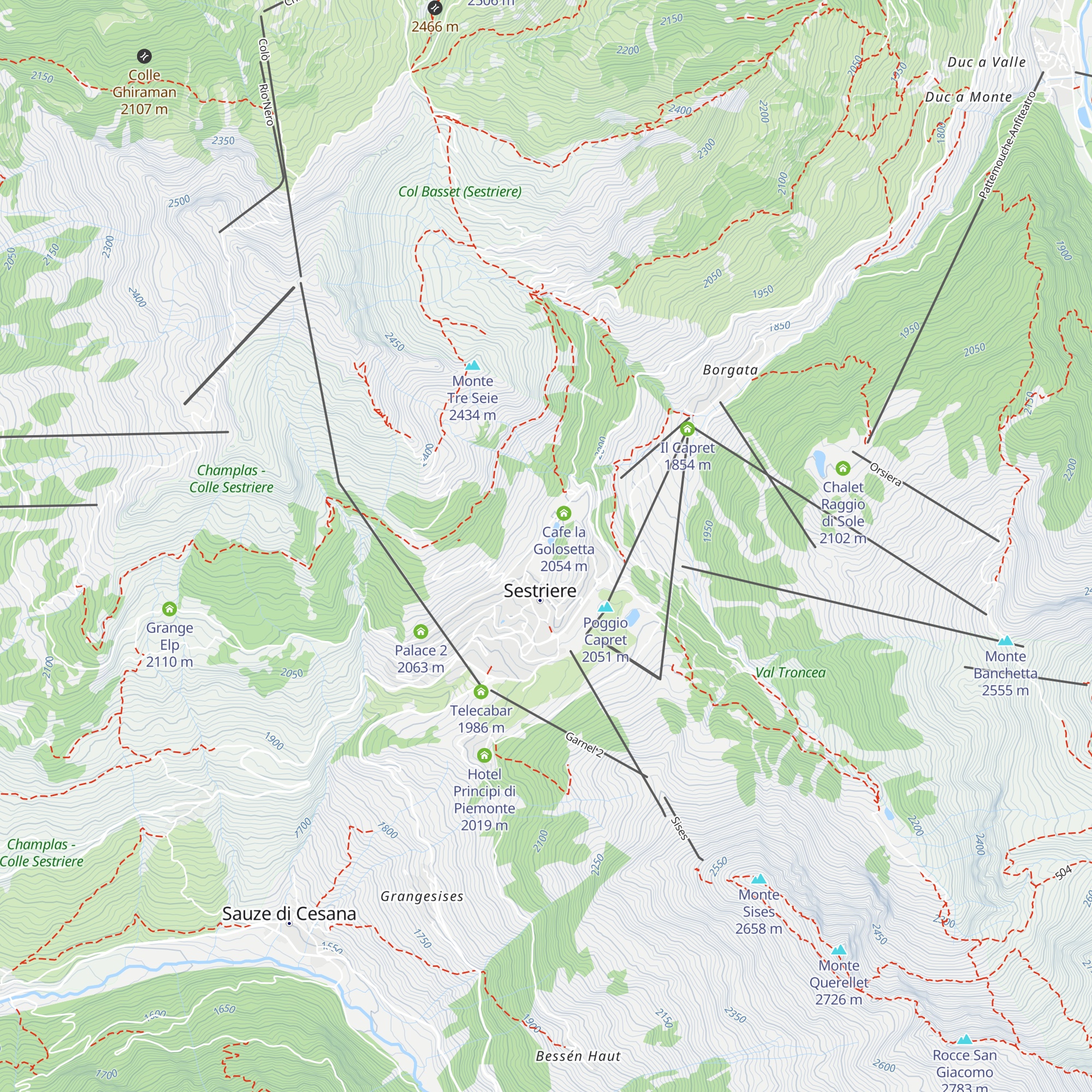 Hotel Lago Losetta map