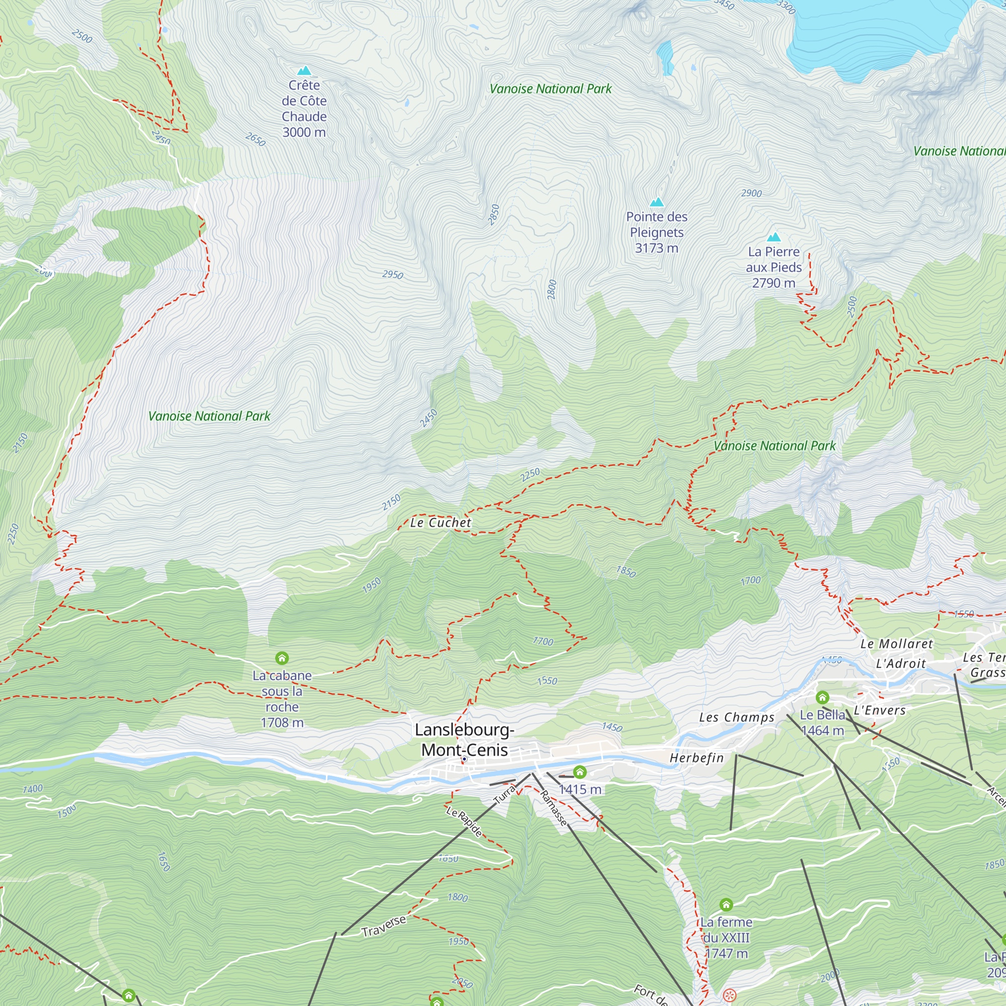 Refuge du Cuchet map