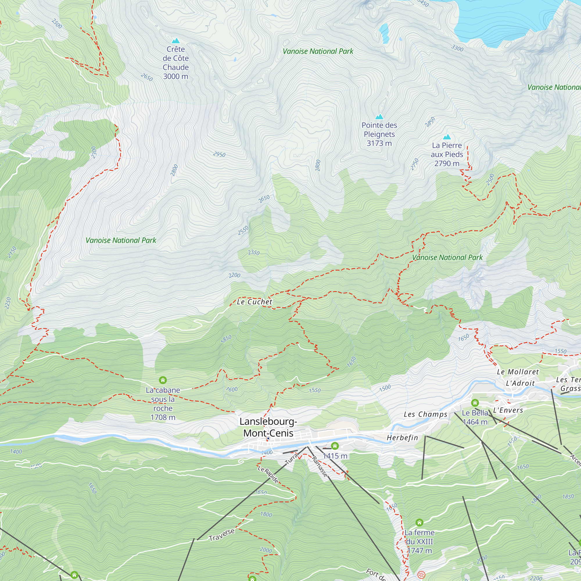 Refuge du Cuchet map