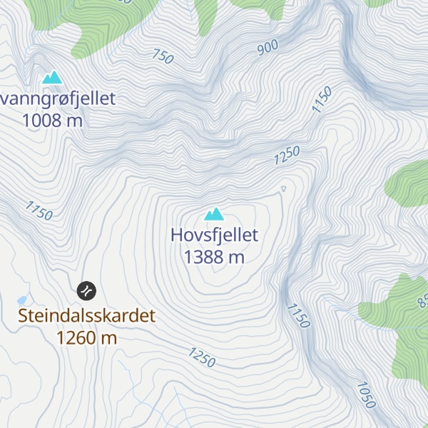 Map of Hovsfjellet