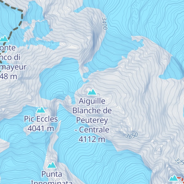 Map of Aiguille Blanche de Peuterey - Centrale