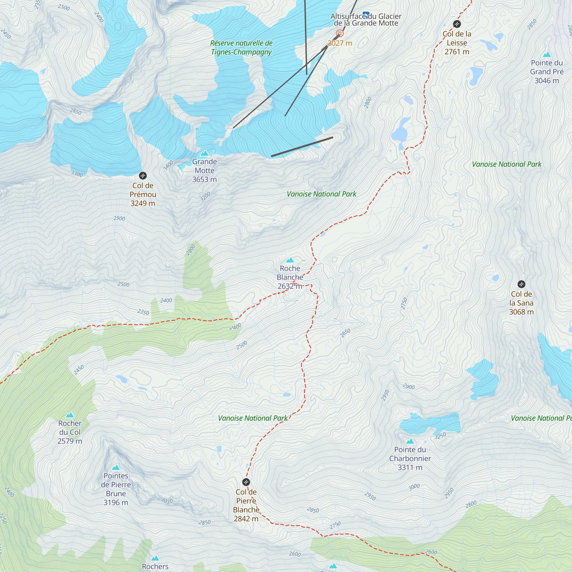 Refuge de la Leisse map