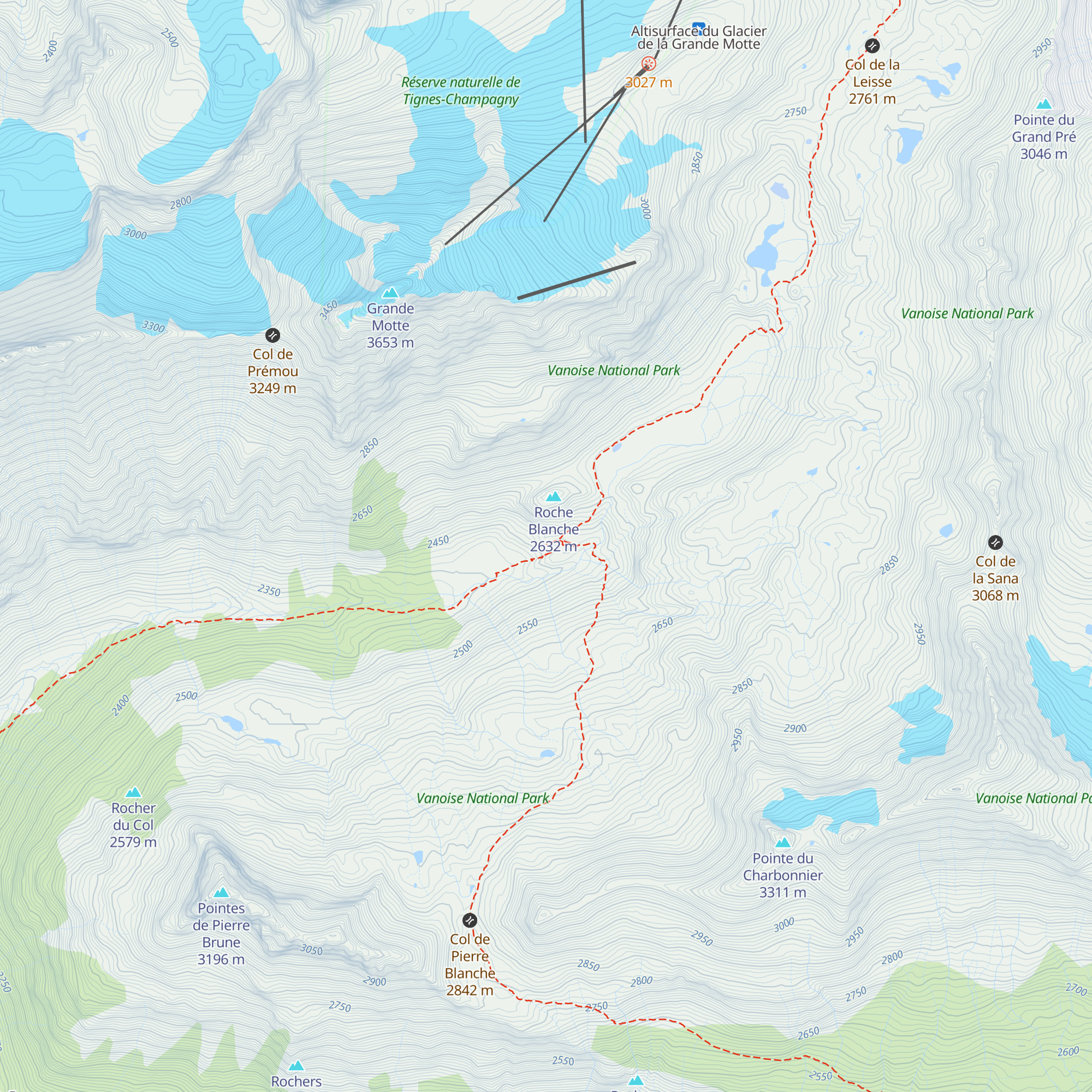 Refuge de la Leisse map