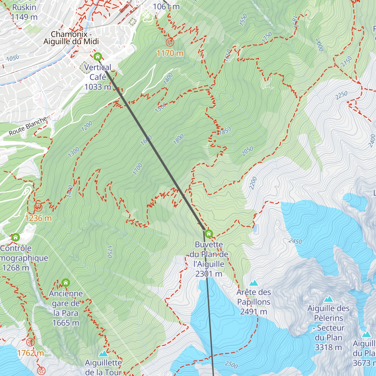 Refuge du Plan de L'Aiguille map