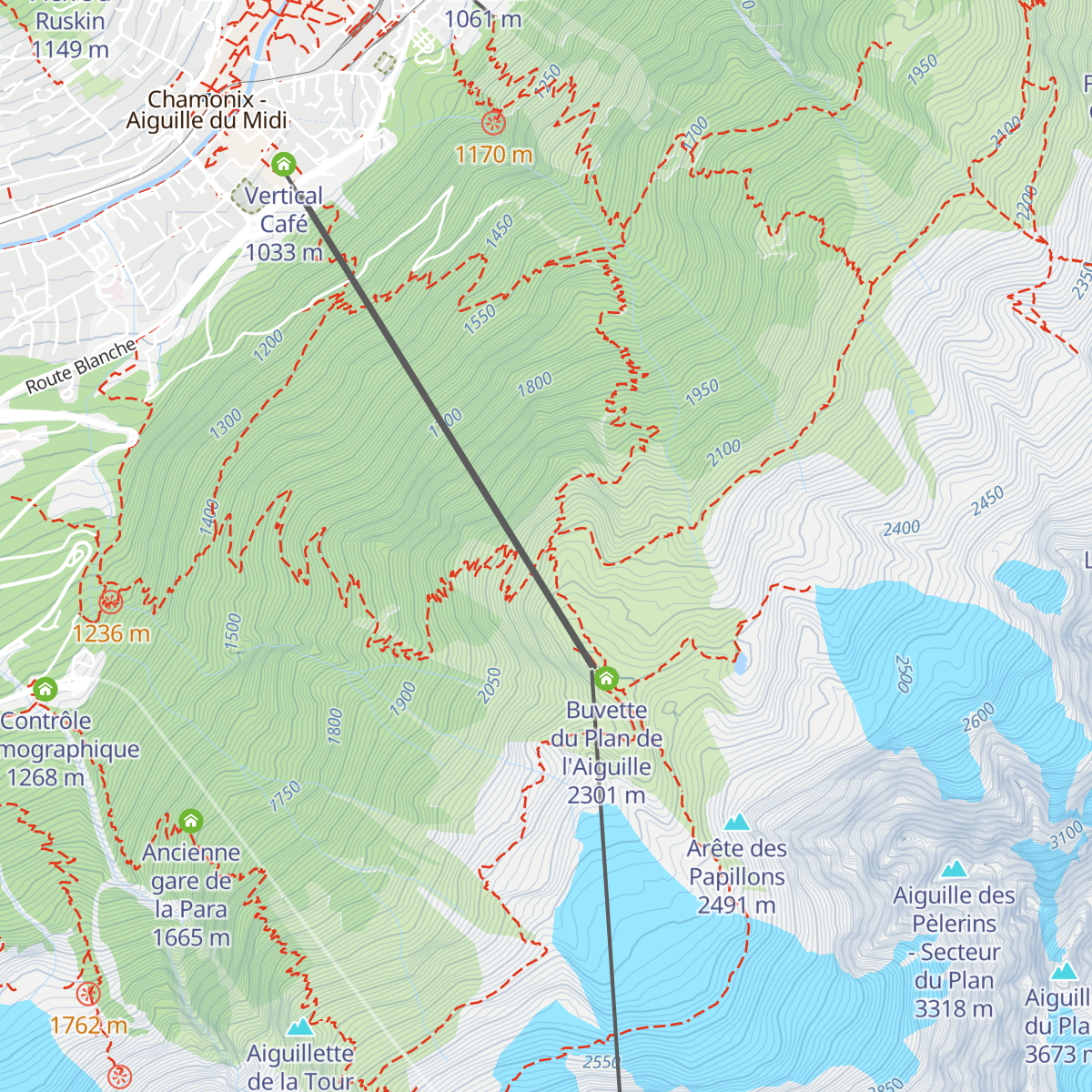 Refuge du Plan de L'Aiguille map