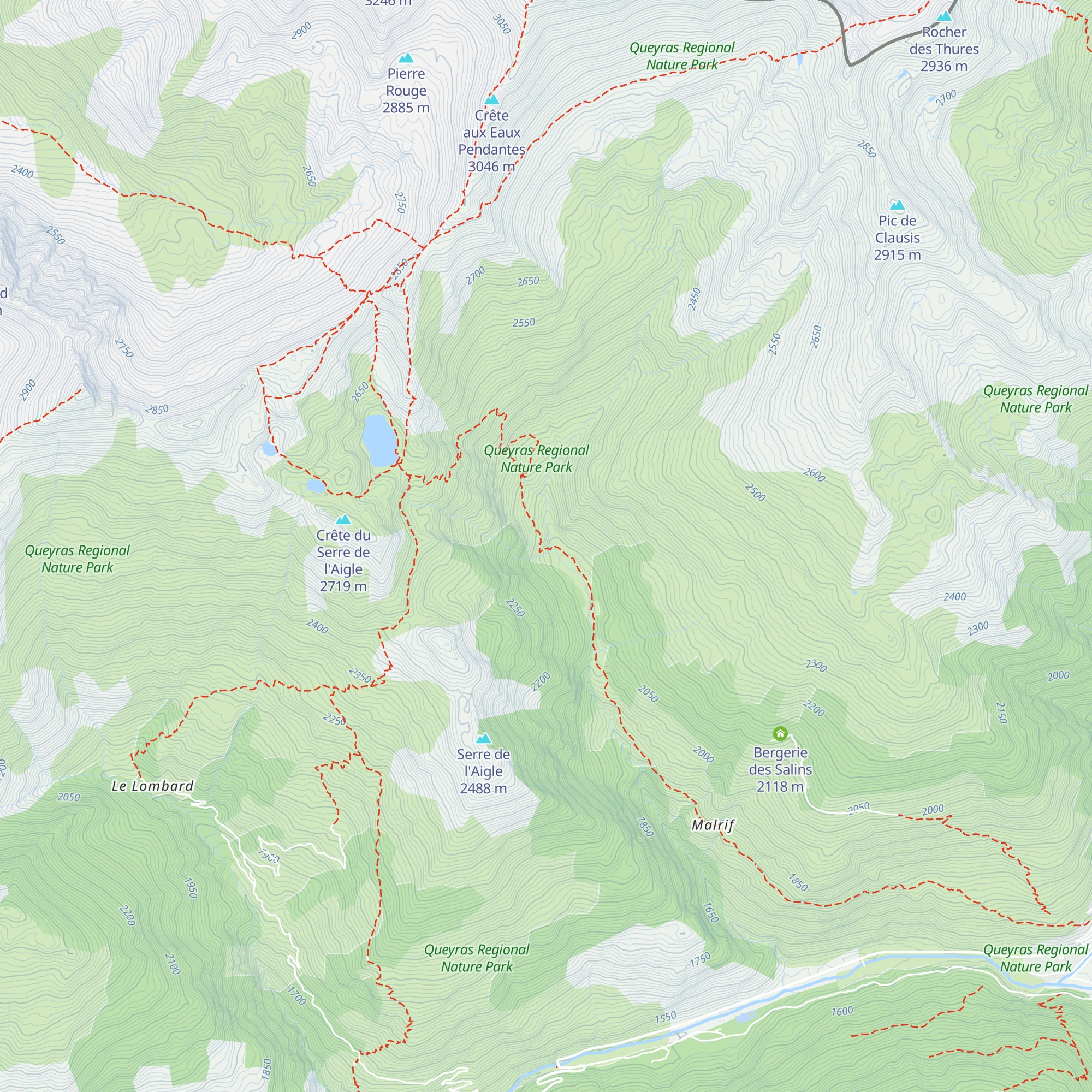 Cabane des Bertins map