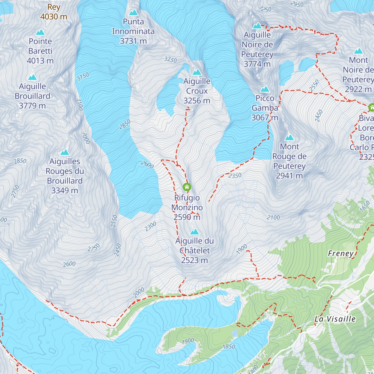 Rifugio Monzino map