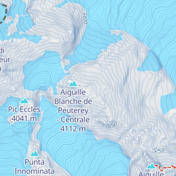 Map of Aiguille Blanche de Peuterey - Sud