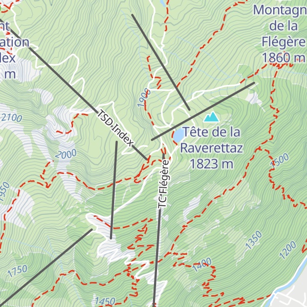 Map of L'Adret de la flégère