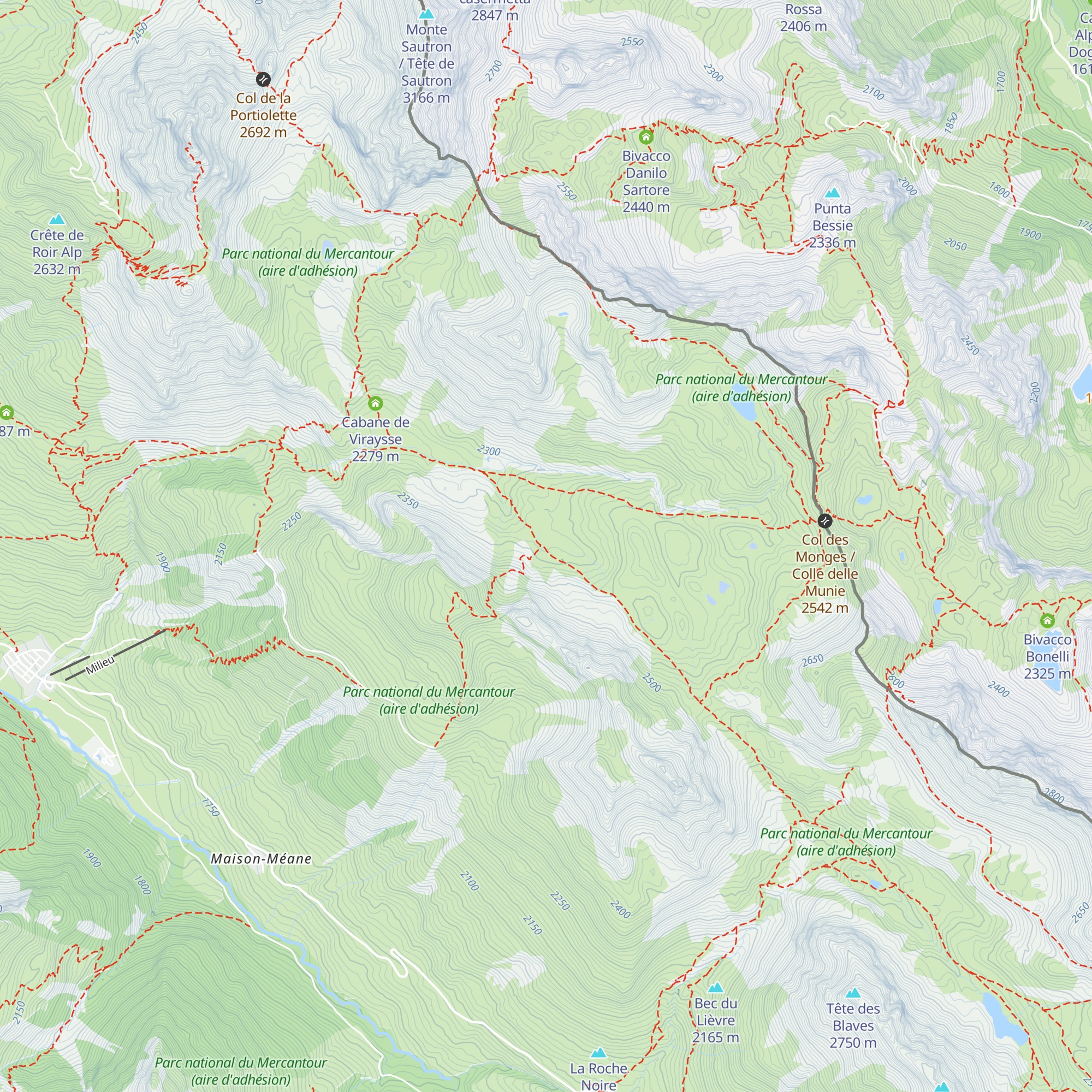 Abri de la Montagnette map
