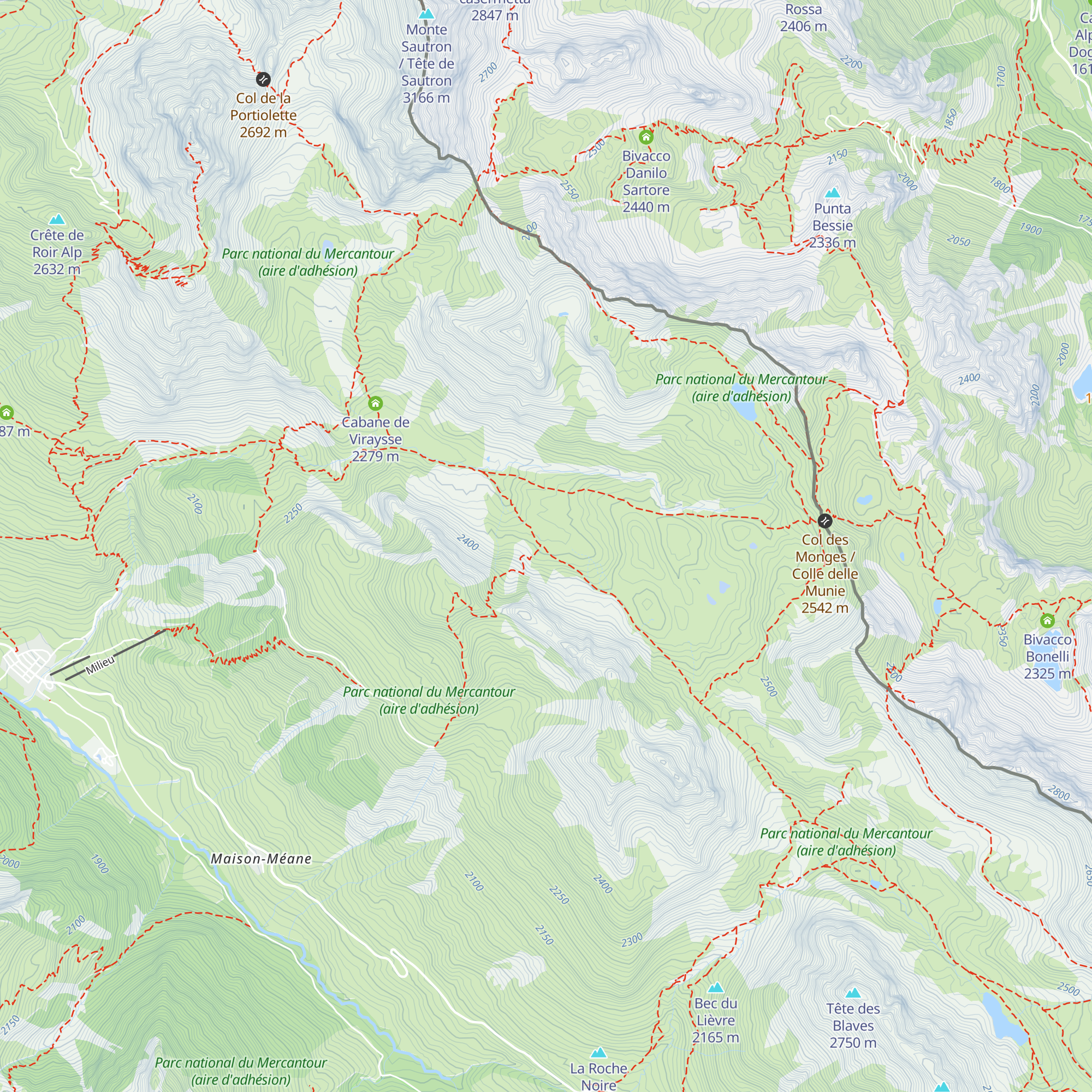 Abri de la Montagnette map