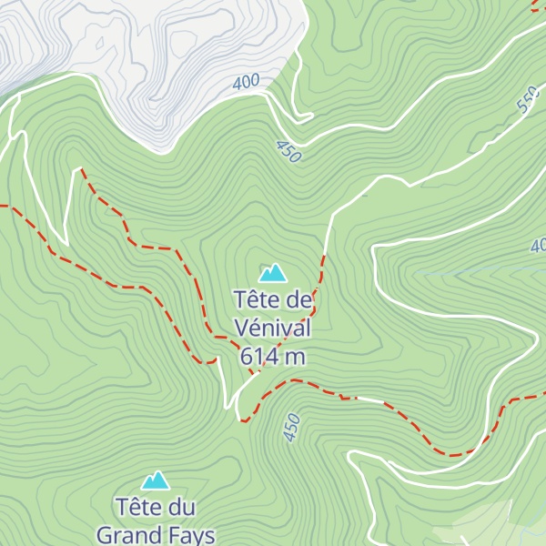 Map of Tête de Vénival