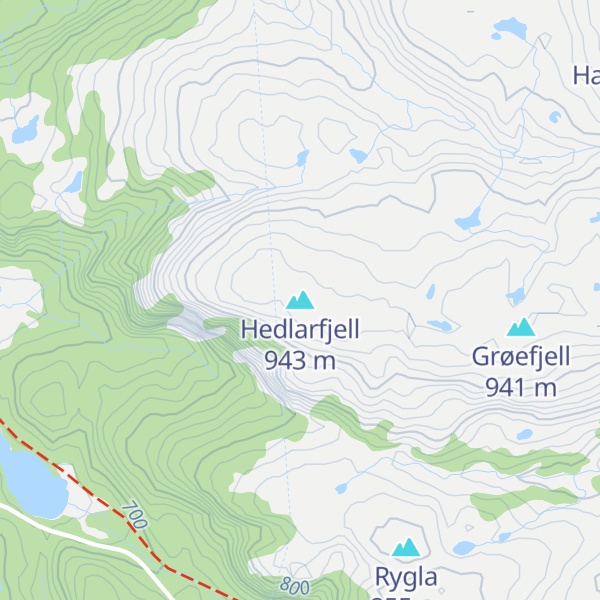 Map of Hedlarfjell
