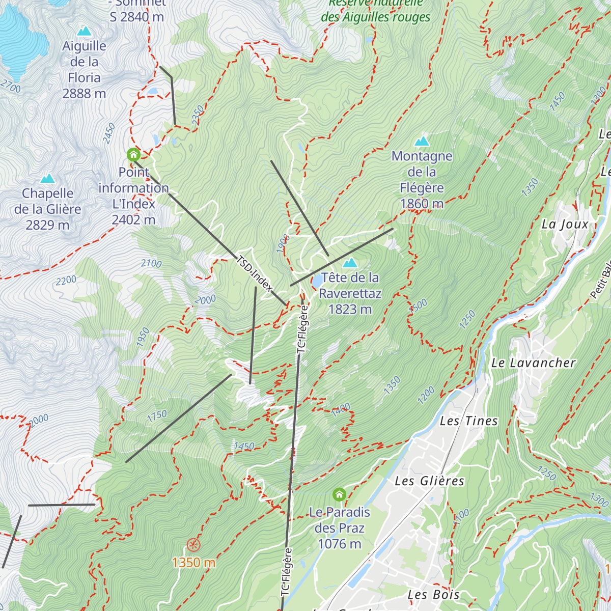 La Flégère map