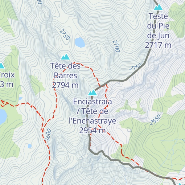 Map of Enciastraia / Tête de l'Enchastraye