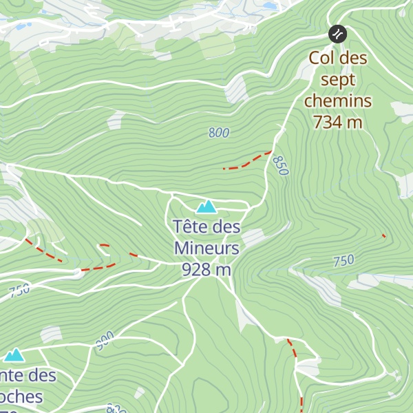 Map of Tête des Mineurs