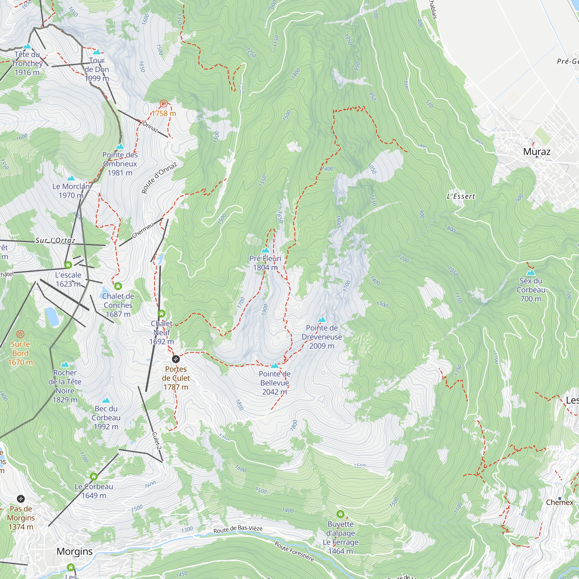 Refuge de Charlet map