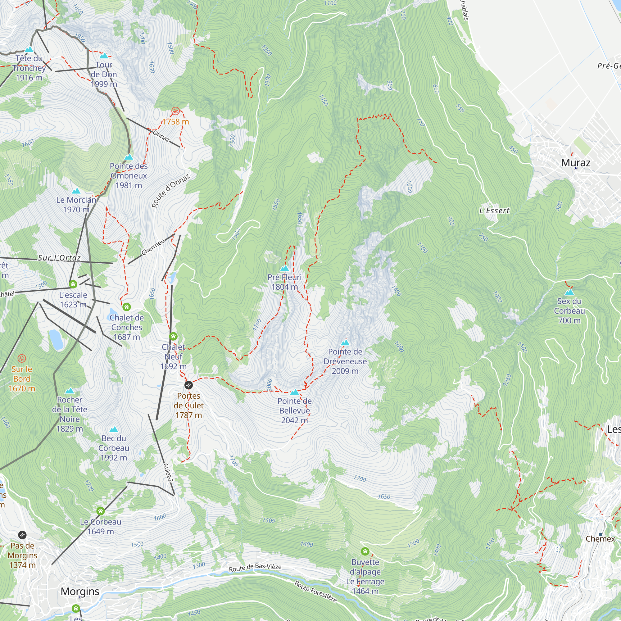 Refuge de Charlet map
