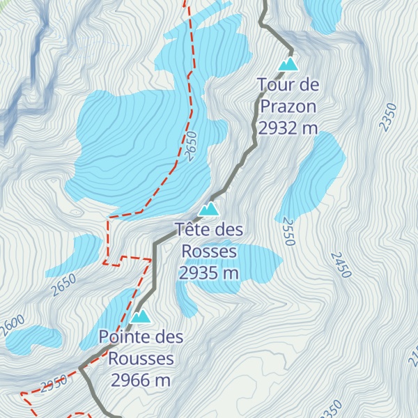 Map of Tête des Rosses
