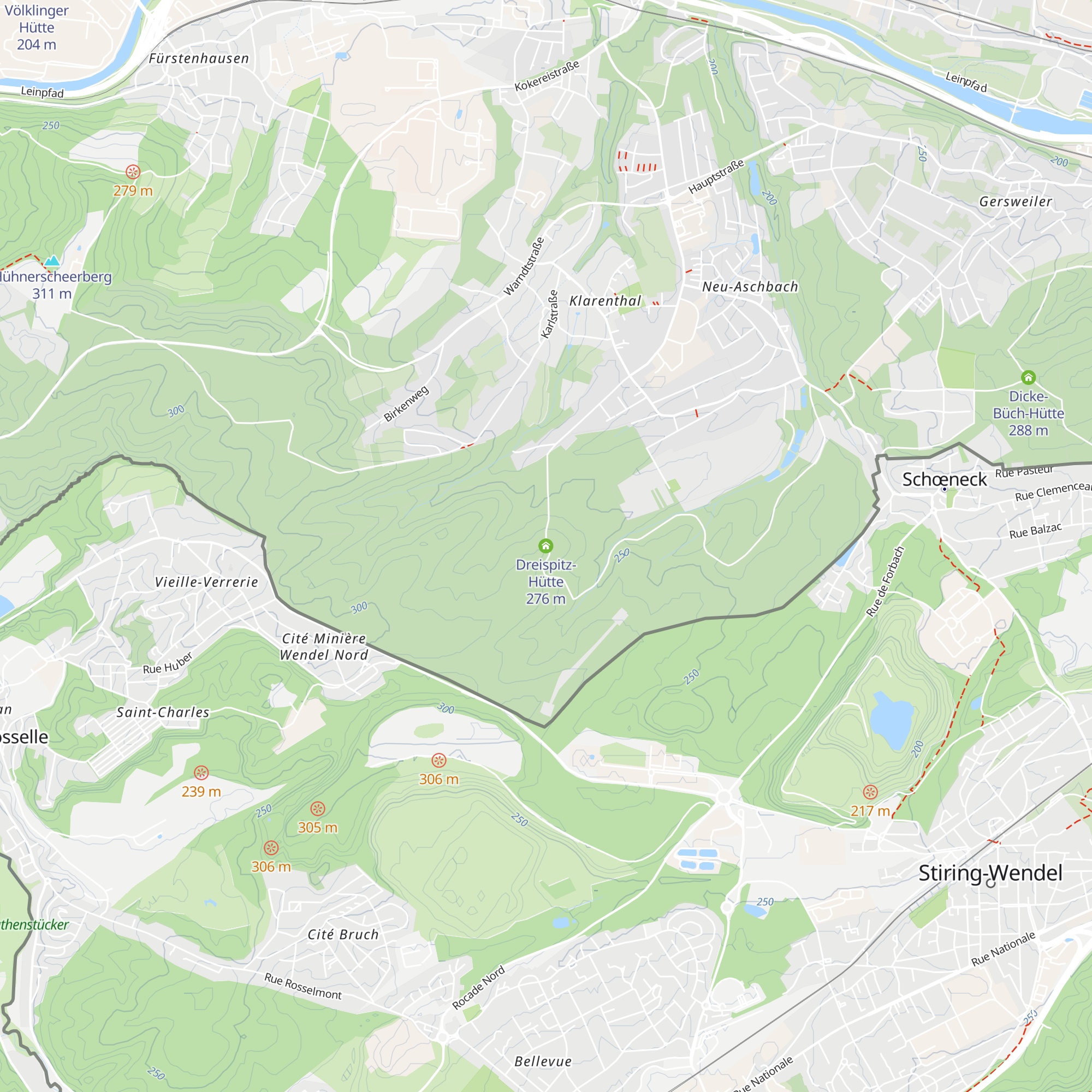 Dreispitz-Hütte map