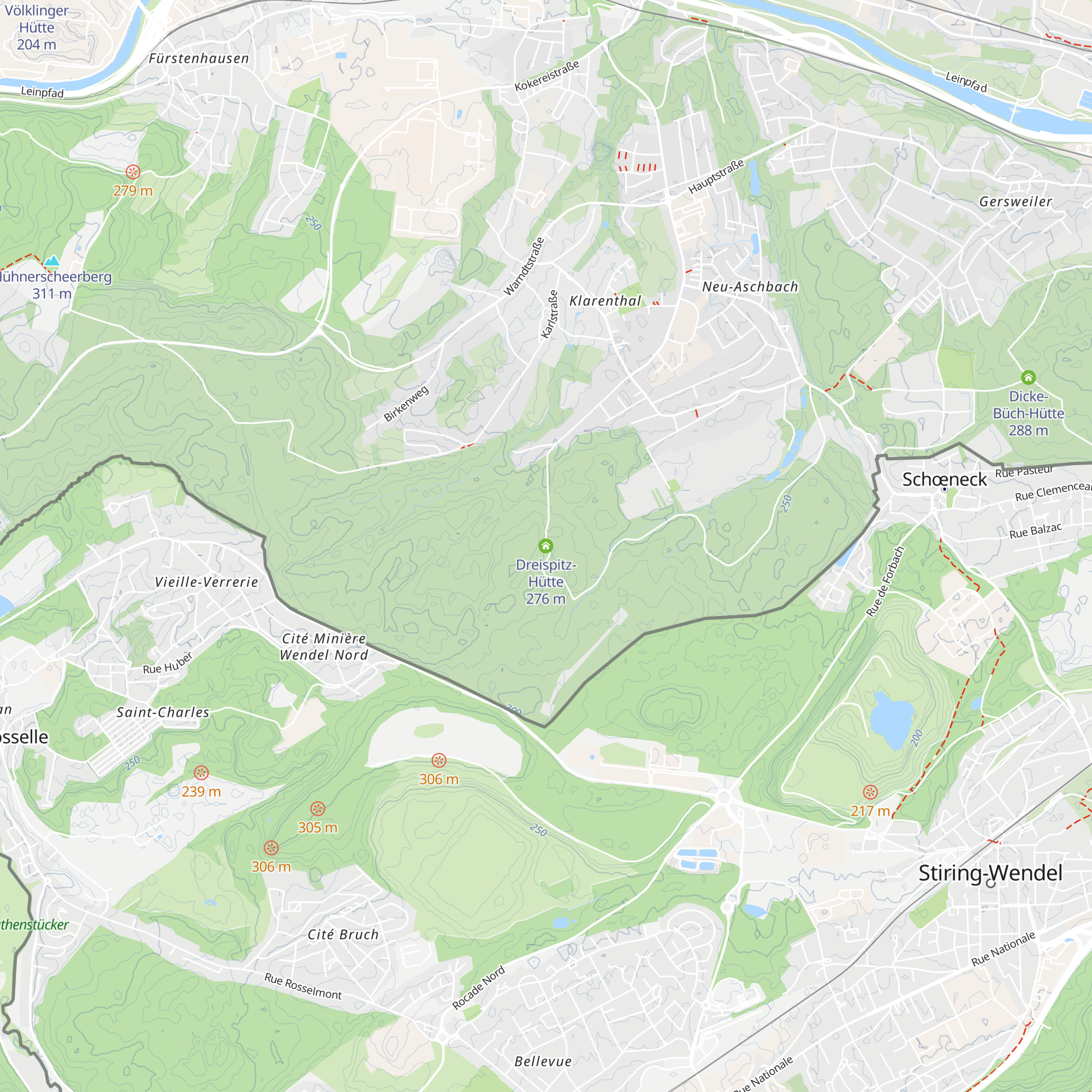 Dreispitz-Hütte map