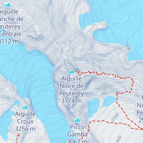 Map of Aiguille Noire de Peuterey