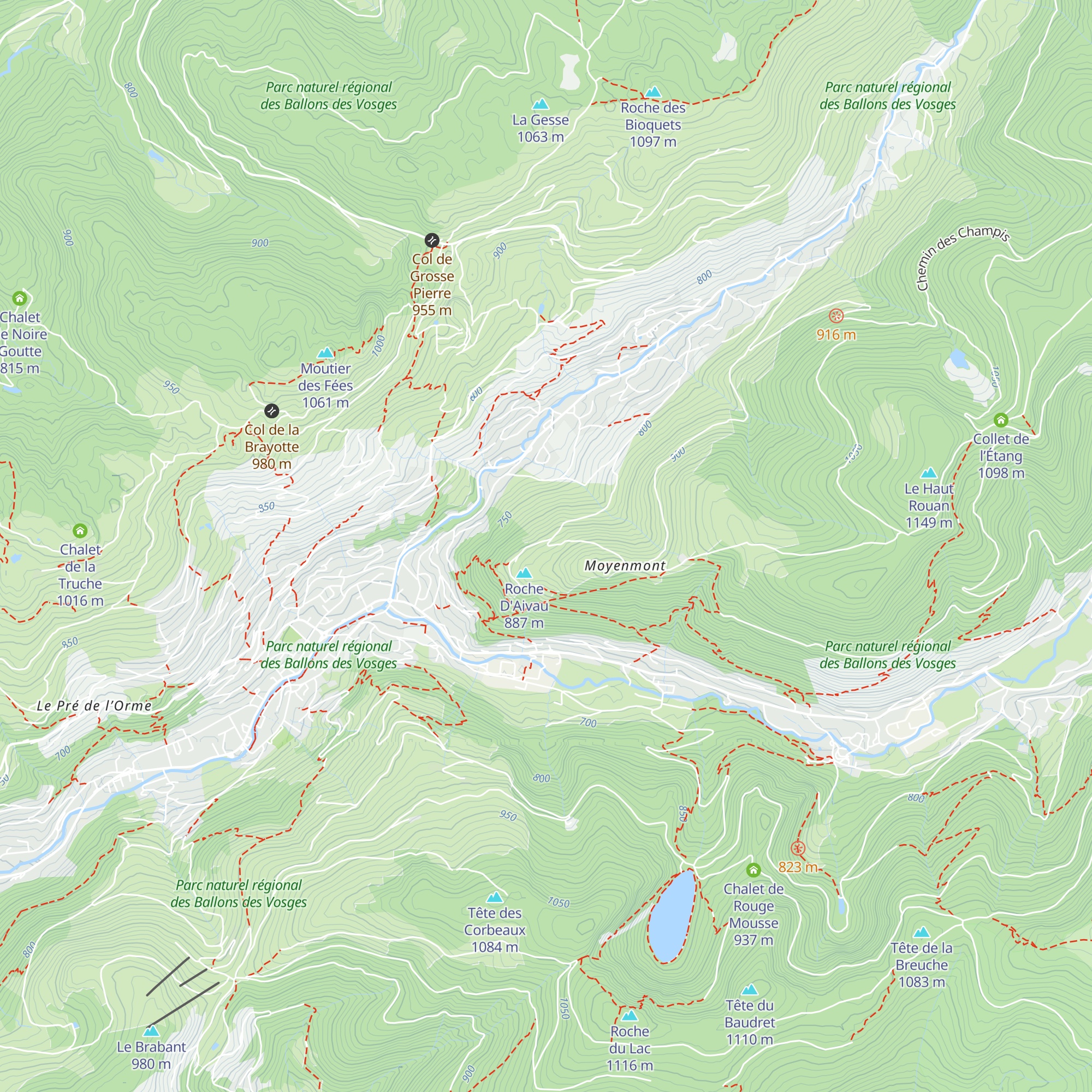 Gîtes de Moyenmont map