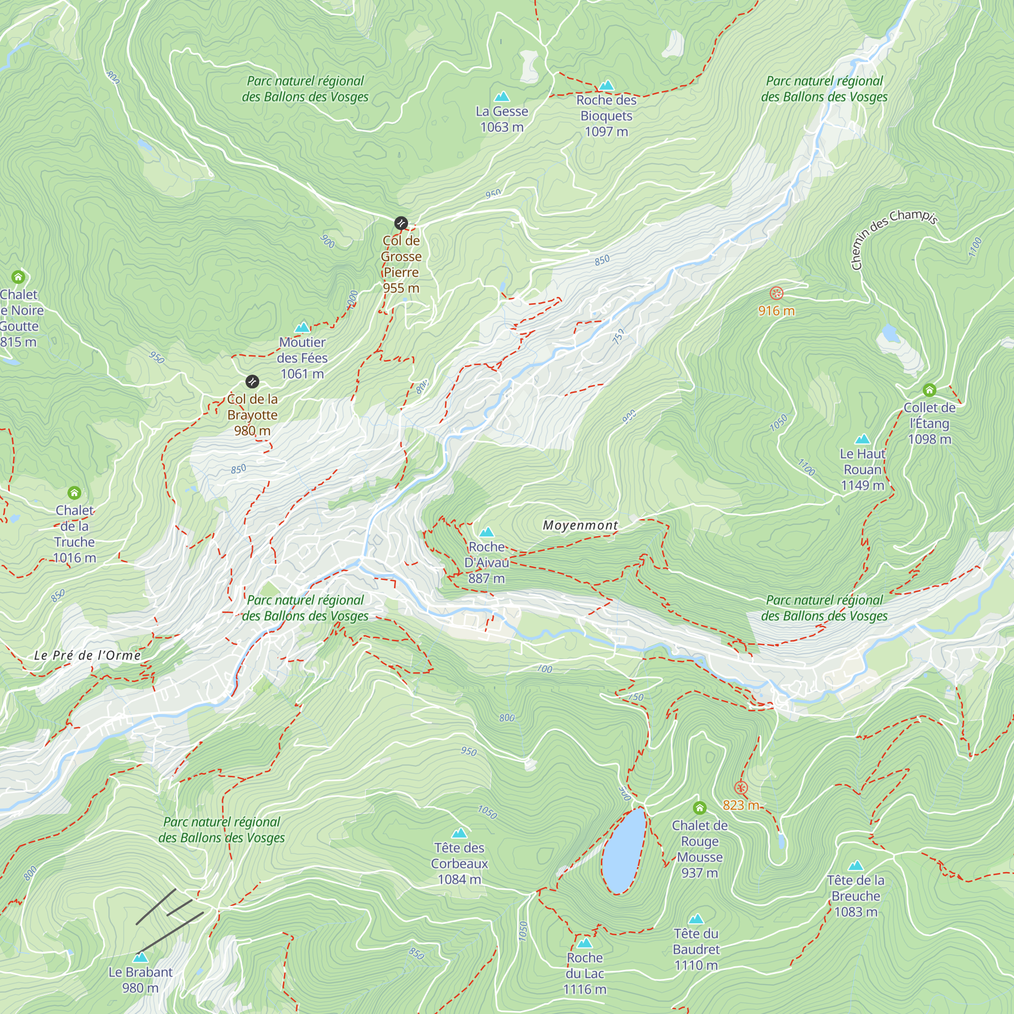 Gîtes de Moyenmont map