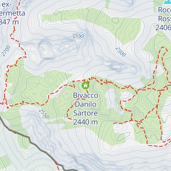 Map of Bivacco Danilo Sartore