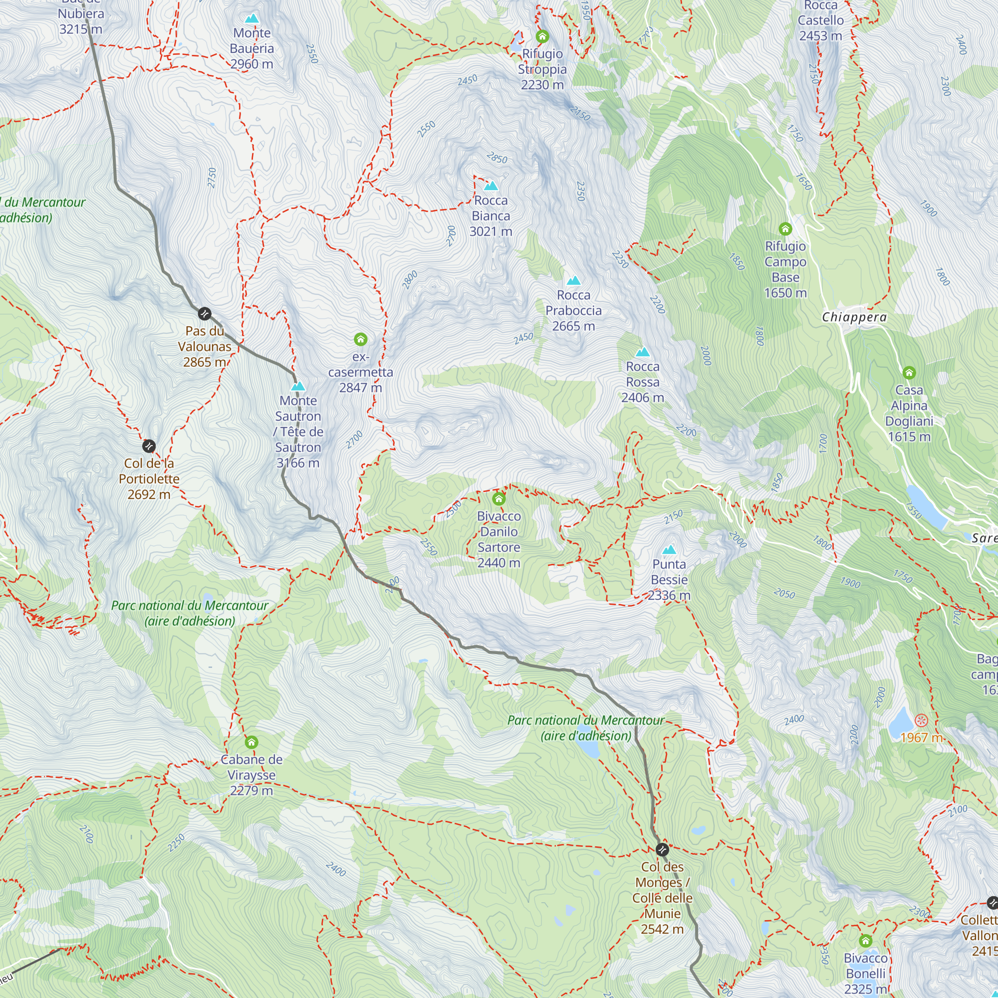 Bivacco Danilo Sartore map