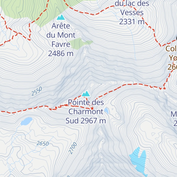 Map of Pointe des Charmonts Centrale